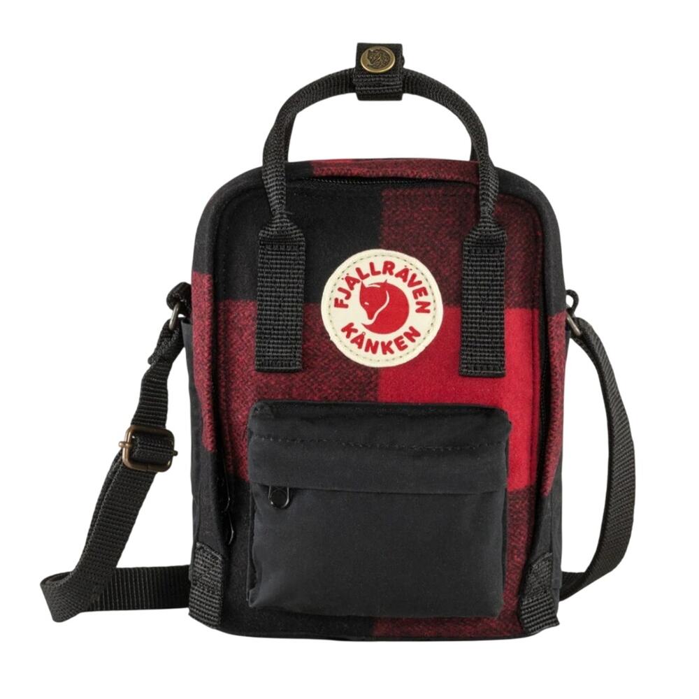Fjallraven Kränken Re-Wool Sling Crossbody Bag in Red & Black Buffalo Plaid NEW